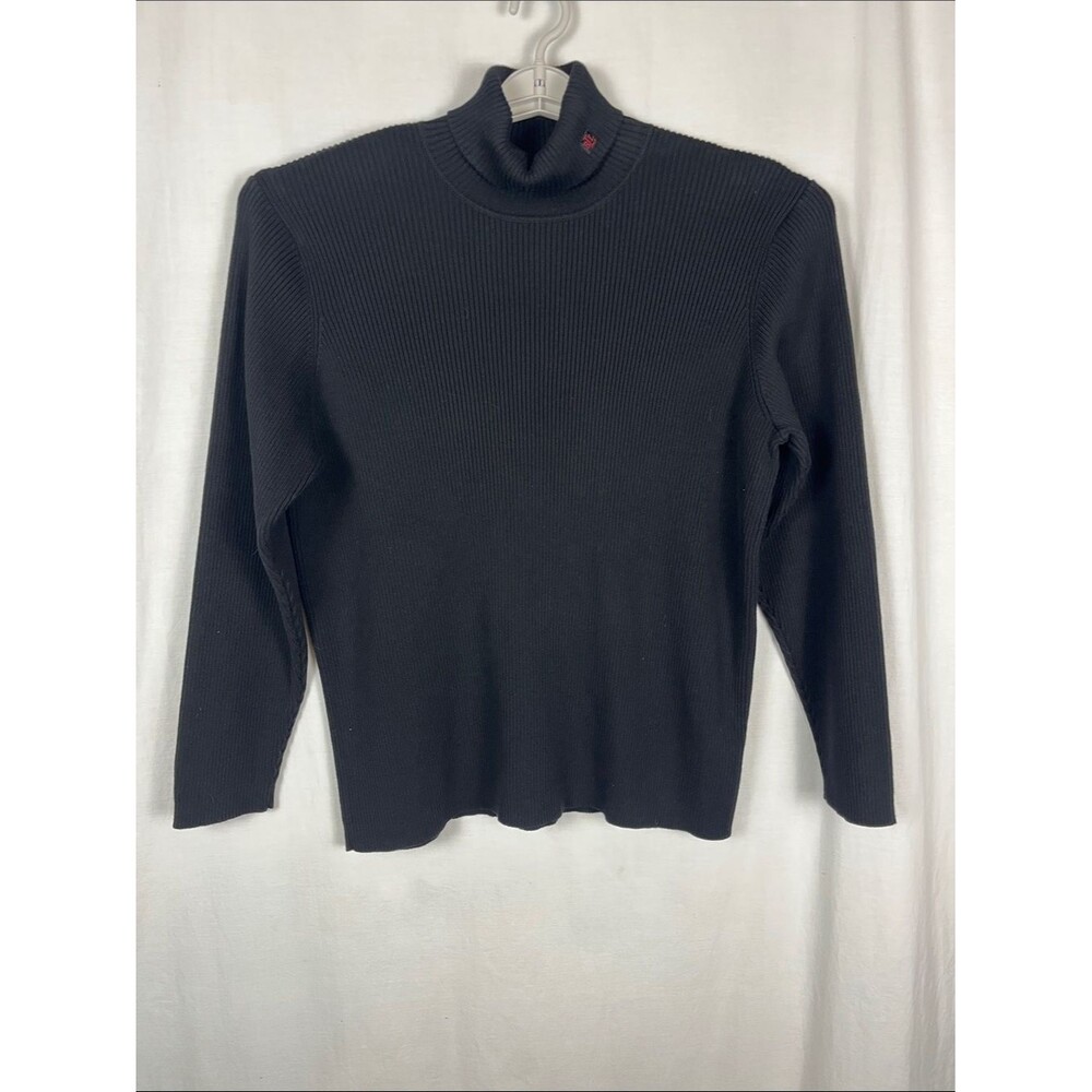 Vintage Lauren Ralph Lauren Black Ribbed Turtleneck Sweater